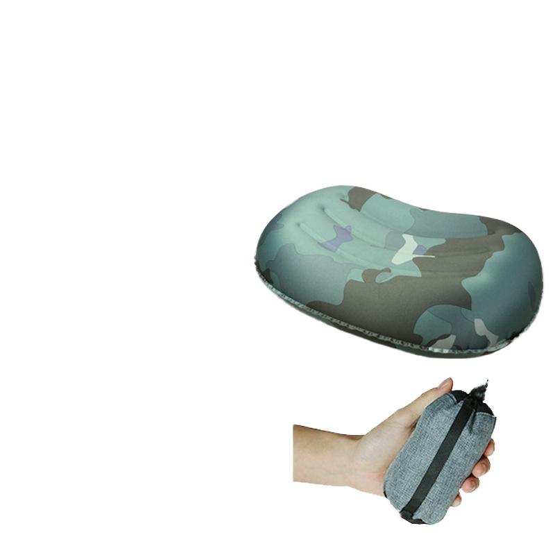 Outdoor Camping Pillow Square Nap Inflatable Camouflage Portable Stretch Cloth Customizable 43x32x10CM 80g Milk Silk TPU