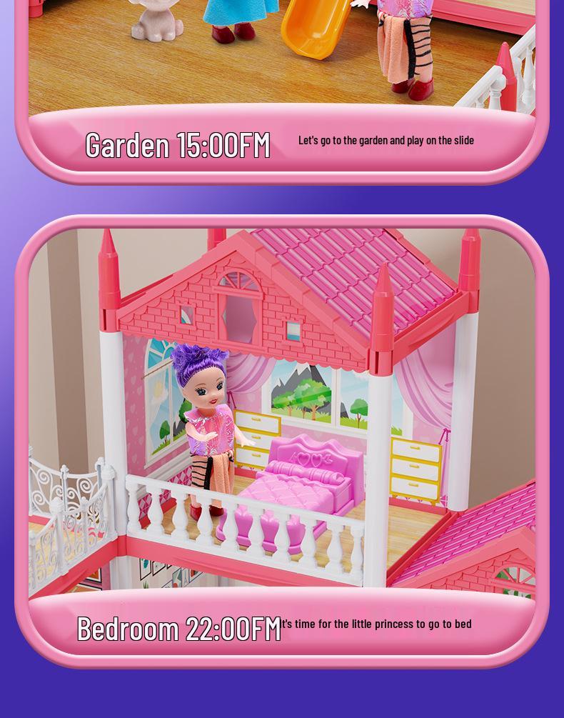 Children's Pretend Play Castle Dollhouse - Educational, Assembled, Birthday Gift for Girls