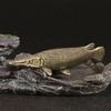 Metal Fish Figurines Animal Statues Alligators Gar Sculptures Collectibles Table Ornament for Office Home Desktop Decors