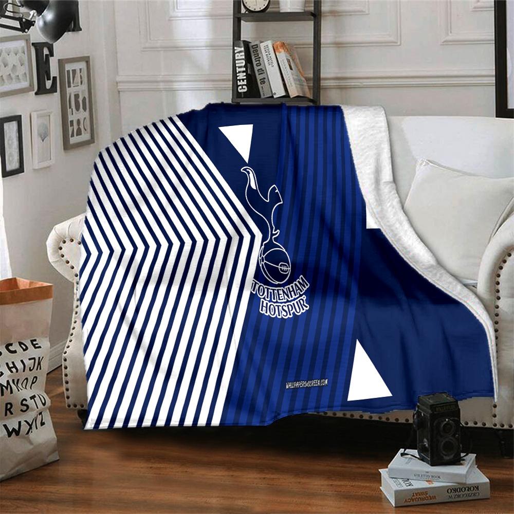 Tottenham Wappen Design Flanelldecke, Weiches Polyester, Modernes Design, Ganzjahres- für Camping, Reisen, Geschenke für Feiertage oder Geburtstage
