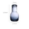 1000ml Glass Bedside Water Carafe with Glass Cups Set Embossed Relief Pattern Carafe Glassware Drinking Vintage Water Pitcher