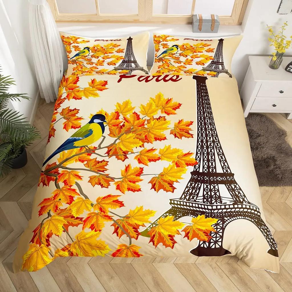 Tre of Life Soft Duvet Cover Set, Maple Tre Beding Sets,Gothic Nature Branch Warm Comforter Cover Red Tre Comfortable Quilt Cover King-Sized Dimension