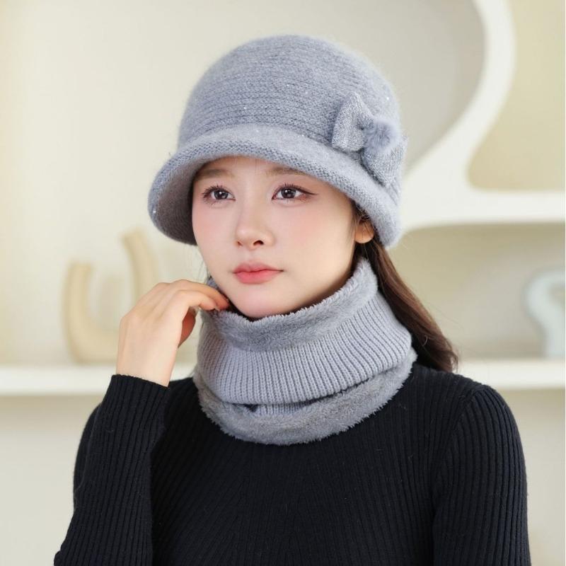

Hat Women s Autumn and Winter Versatile Fleece Thick Winter Rabbit Wool Hat Basin Hat (separate hat)