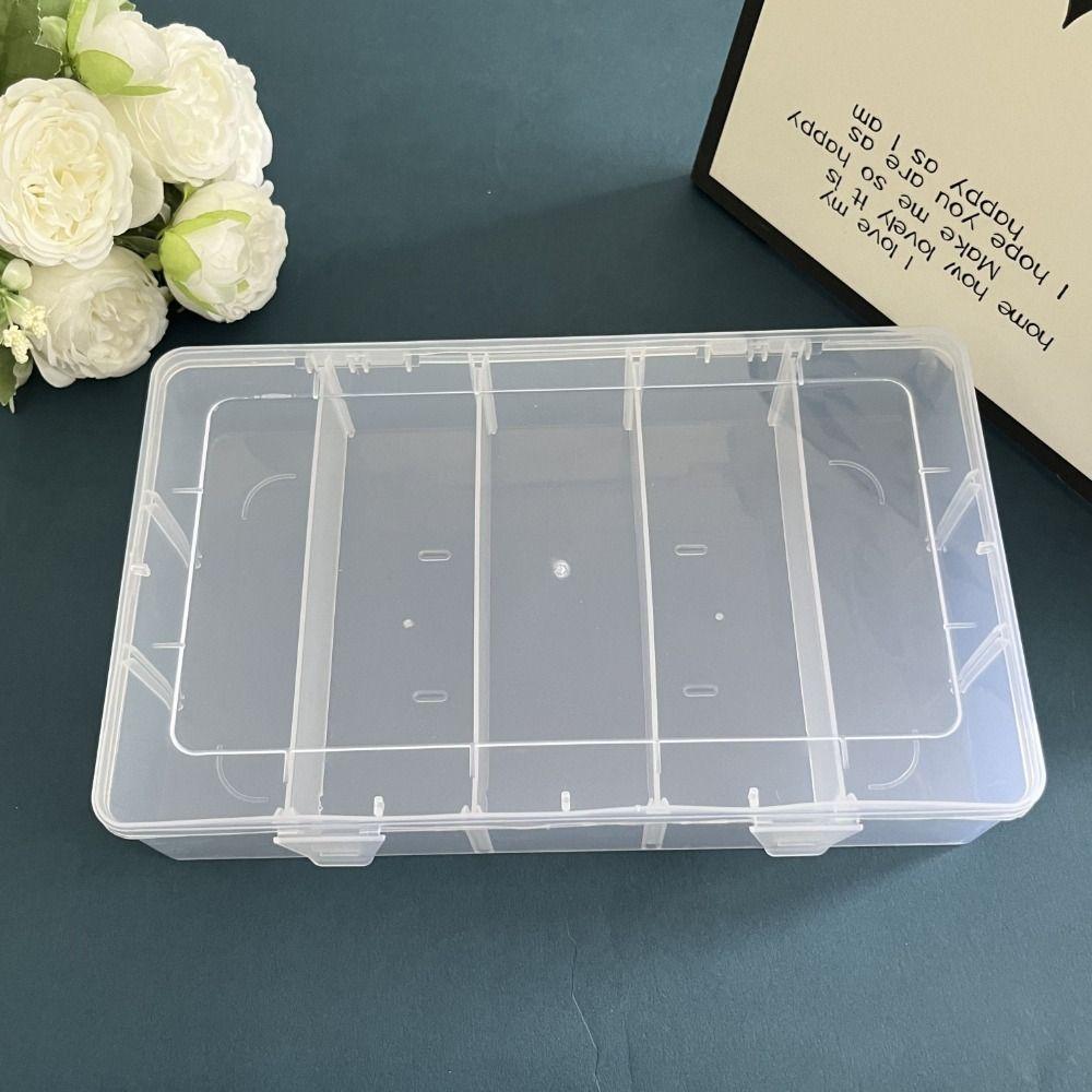 Transparent Tool Storage Box Adjustable Dividers Rectangular Shape Hardware Storage Organizer Portable Secure Latch