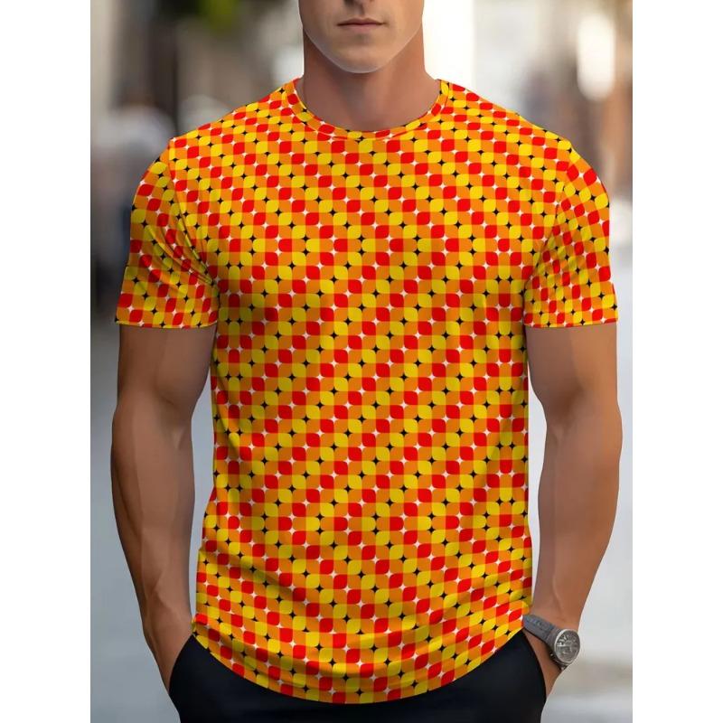 Tricou de vară pentru bărbați, cu gât rotund, imprimat 3D, modă, versatil, la modă, respirabil, casual