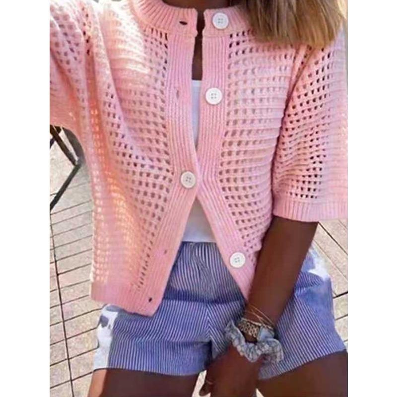 JPNTKY Damenmode Lässig 1/2 Ärmel Rundhals Blusen & Hemden