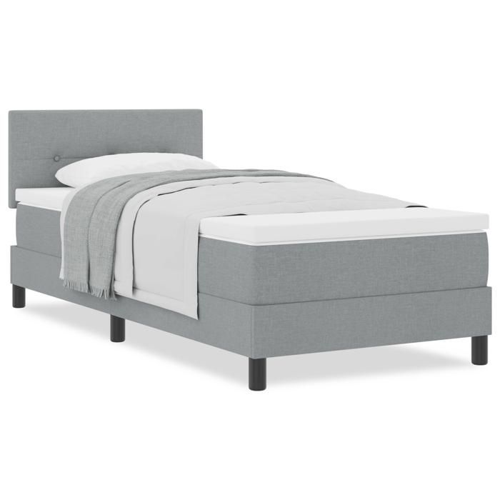 VidaXL Lit à ressorts avec matelas gris clair 90x200 cm en tissu 3338657