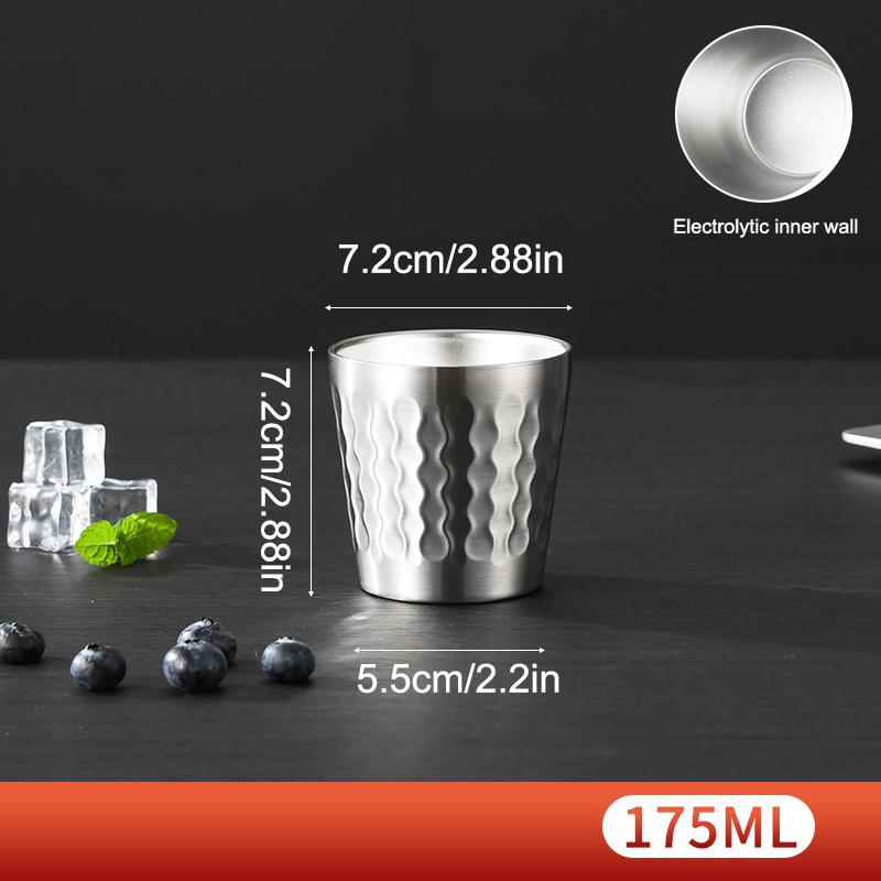 

Кружка для холодных напитков из нержавеющей стали 304, двухстенная, для пива, против ожогов, против падений, кружки для молока для кухонной посуды, бара 175ML