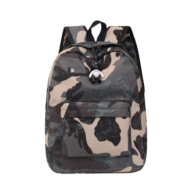 

Unisex casual backpack fashionable new nylon cloth camouflage wear-resistant waterproof large-capacity backpack women чорний