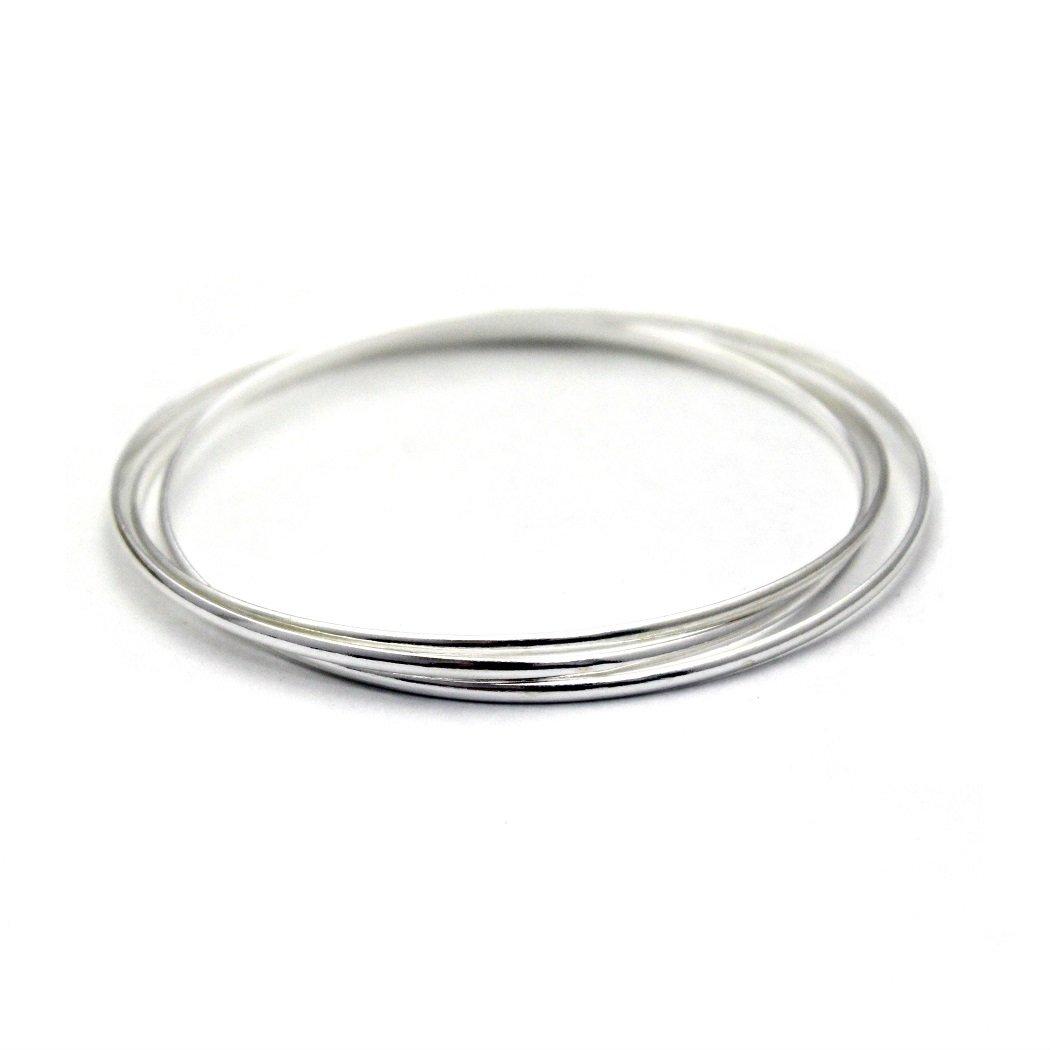 

Karen Silver Bangle Bracelet Silver Accessories for Women 3-Row