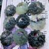 Natürlicher Jade-Anhänger mit neun Schwänzen - Xiuyan Tuschemalerei geschnitztes Jade-Accessoire