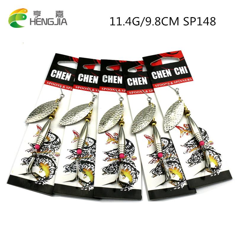 

5шт HENGJIA рыболовные ложки приманки металлические искусственные приманки для ловли форели, окуня, щуки