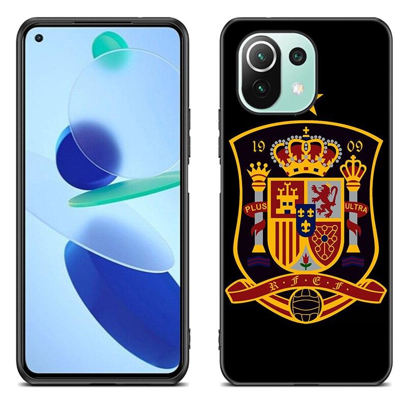 Spain Coat of Arms Flag Case For Xiaomi Mi 11 Lite NE 11i 10T 11T Pro A2 A3 Lite POCO F3 M3 M4 C31 X3 Pro NFC GT Black Cover
