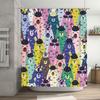 Funny Llama Fiesta: Colorful Cartoon Shower Curtain for a Playful and Whimsical Bathroom Décor