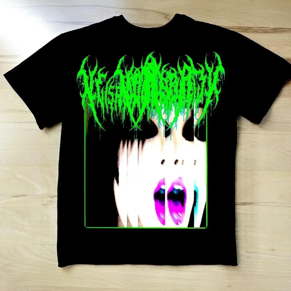 2025 Parent-Child Wear Men's and Women's Cotton Shin-Harajuku Vintage Drolandmiller Face Print Graphic Gothic Style Short Sleeve