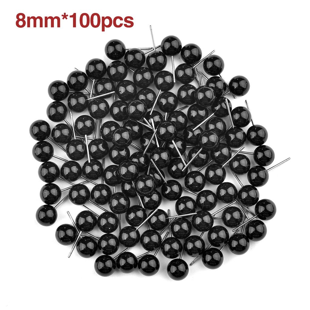 50/100pcs Plastic Eyes for Needle Felting Dolls Poke Teddy Bears 4-14mm Black Beans Eyes for DIY Doll Eyes