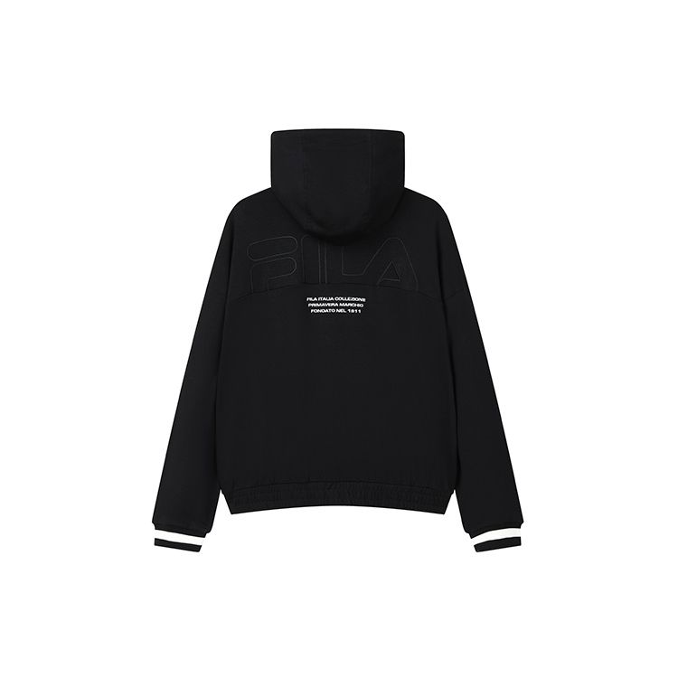 Fila Solid Color Casual Knit Hoodie Women Outerwear Black F11W229501F-BK