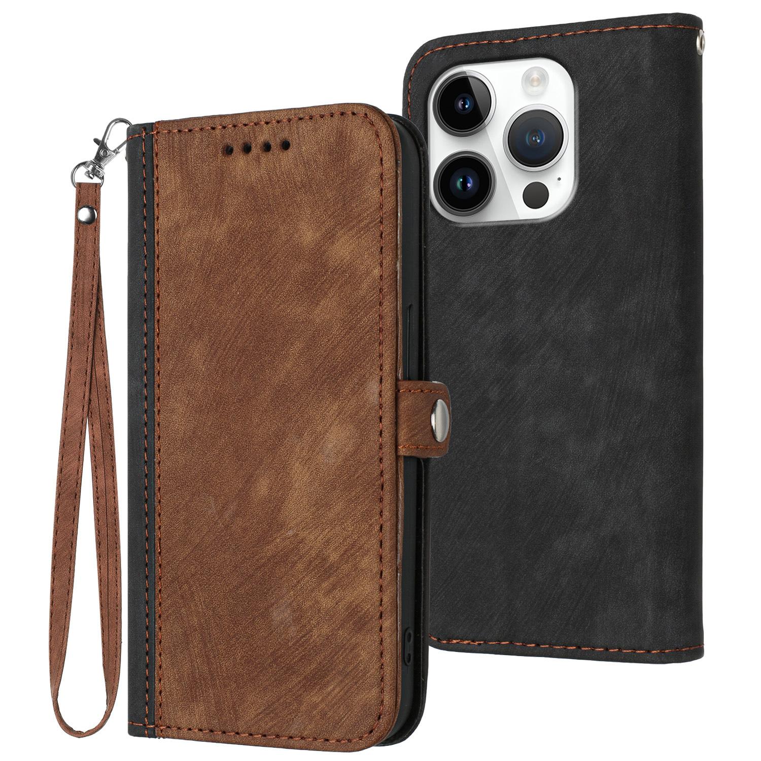 YX0020 For iPhone 16 Pro Case Wallet Stand Skin Touch Leather Phone Cover B