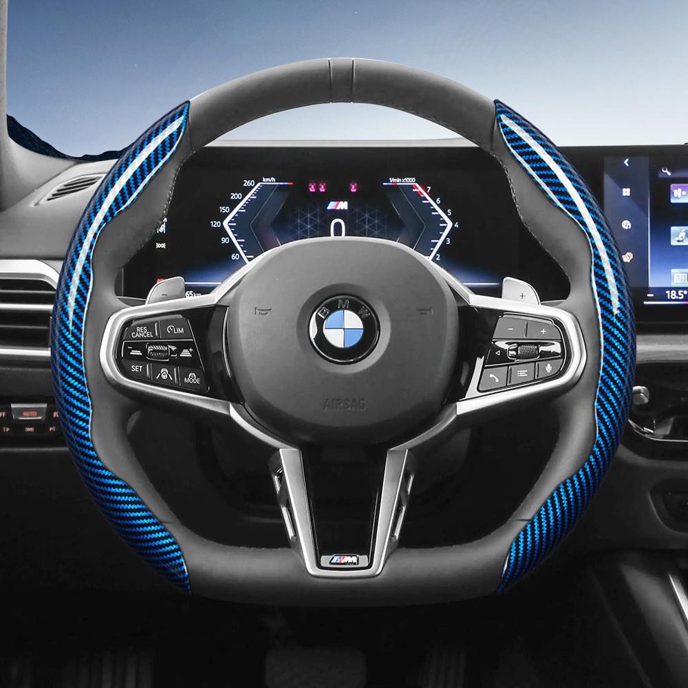 Suitable for BMW Carbon Fiber Texture Steering Wheel Cover X3 3 5 2 4 1 7 8 Series X1 X5 X2 X4 X6 X7 iX I4 I5 I7 Z4 XM  iX1 iX2