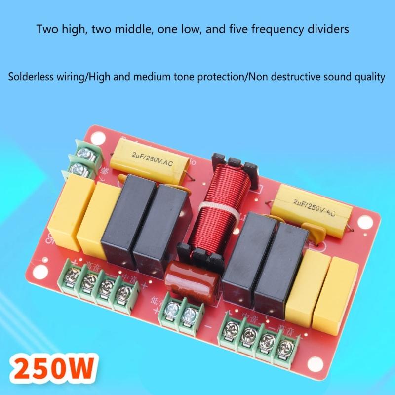 Frequency Divider Board 5 Way Speaker Frequency Divider 250W Crossover Filter for DIY KTV Home Theater Stage Speaker