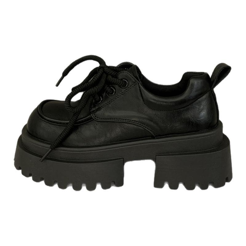 Platform British Style Small Leather Shoes Women's New Autumn Black Loafers Women's Shoes with Skirts Mary Jane Single Shoes