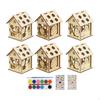 6 Pieces DIY Easter Painting Crafts Kit Compact Unfinished Wood Art Project for Winter
