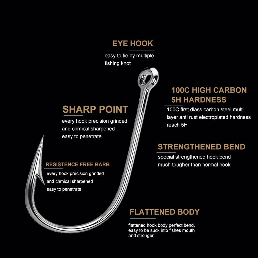 FTK 50/100pcs Baitholder Fishing Hooks Sea Barbed Long Shank Beak Hook Live Bait Holder Fishing Worm Hooks Saltwater Accessories Tackle