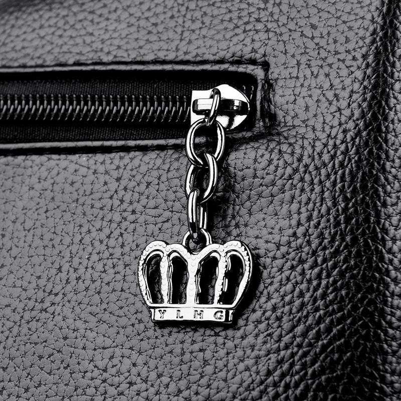 Кожаная сумка Женская сумка среднего возраста Сумка через плечо для матери чёрный — фото 20