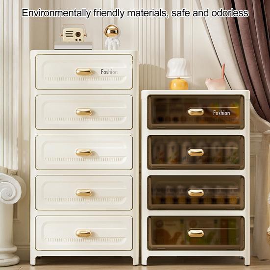 Storage Cabinet Strong Load-Bearing Heavy Duty Storage Organizer with Pulley Design Bedroom Living Room Decor