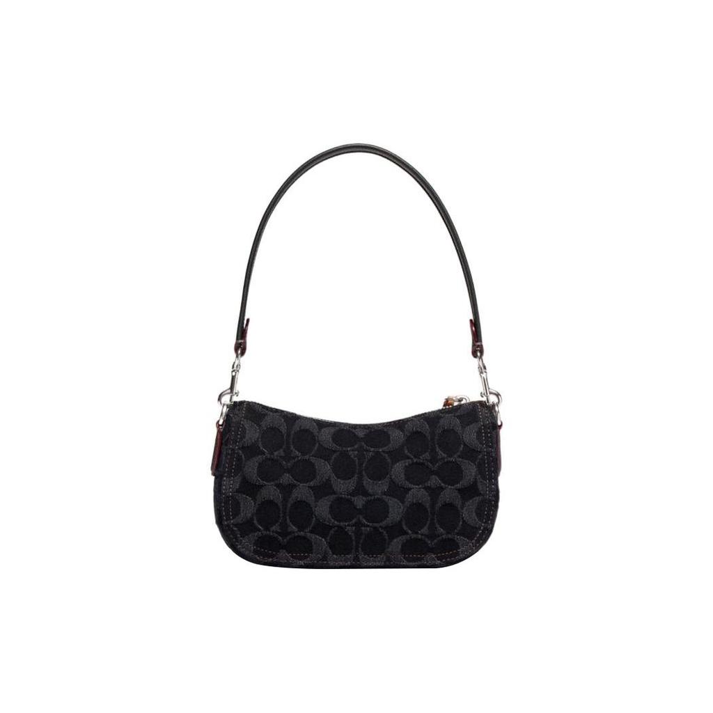 Coach Swinger 20 Klassische Monogramm-Handtasche mit Reißverschluss und Kartenfächern Damenhandtaschen Schwarz CF113-LHDRJ
