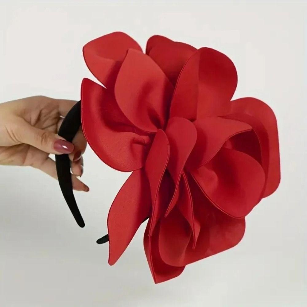 Sweet Large Rose Flower Headband Elegant Oversized Flower Headpiece  Dance Show
