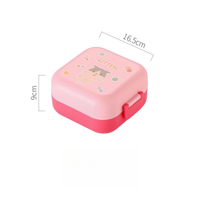 V89 Eco-friendly Food Grade Cartoon Kids Lunch Box Set With Handle Cooking Lunch Box Portable Bento Box With Free Cutlery