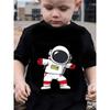 European Sizes Kawaii Boys' Anime Astronaut T-Shirt, Super Cool and Stylish O-Neck Patchwork Short Sleeve Top, Spring/Summer Daily, Holiday