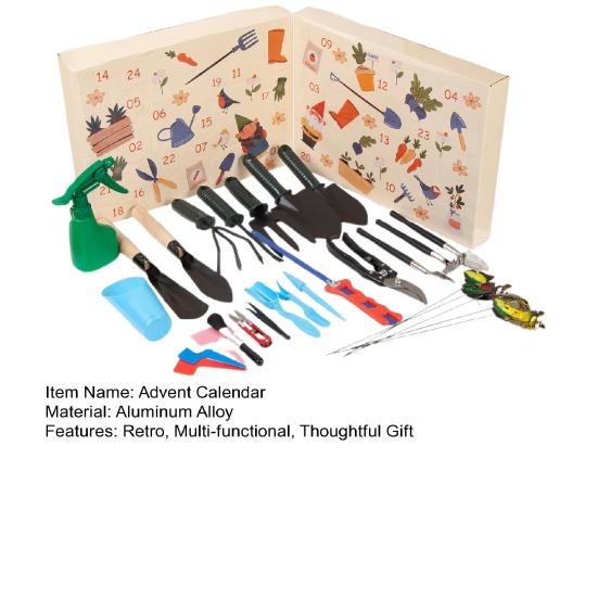 Advent Calendar Gardening Tool Set 24 Days Outdoor Planting Tools for Succulents Care Christmas Gift for Plant Lovers