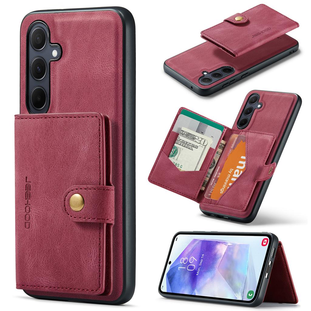 For Samsung Galaxy A55 5G Case Leather+TPU Phone Cover with Card Bag