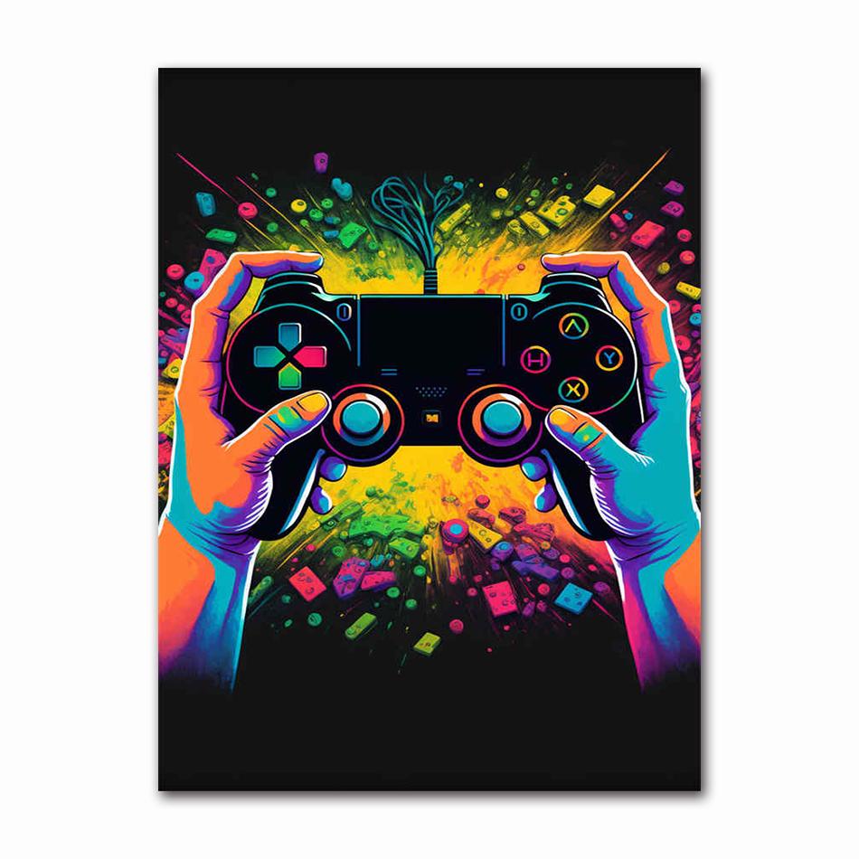 Colorful Game Controller Wall Art Poster Prints Nordic Aesthetic Picture Canvas Painting Gaming Boy Room Home Decoration