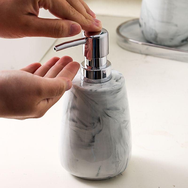 Creative Ink Ceramic Lotion Bottle Bathroom Press Soap Dispenser Porcelain Shampoo Bottling Mouthwash Cup Toothbrush Holder Home