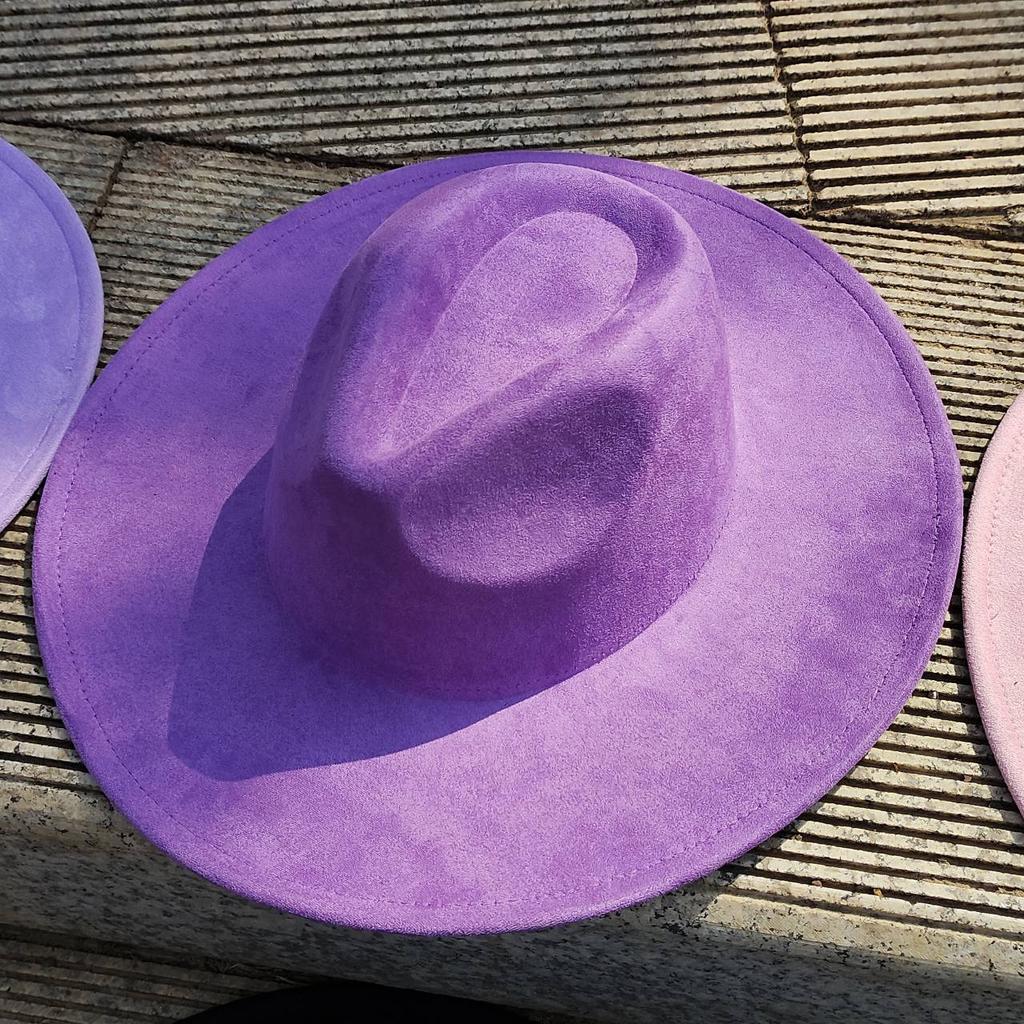 Suede Wide-brimmed Hat 9.5 Cm Brim Width Unisex Suitable for Jazz Hat Fedora Hat Church Hat Felt Hat Soft Felt Hat Panama Hat.