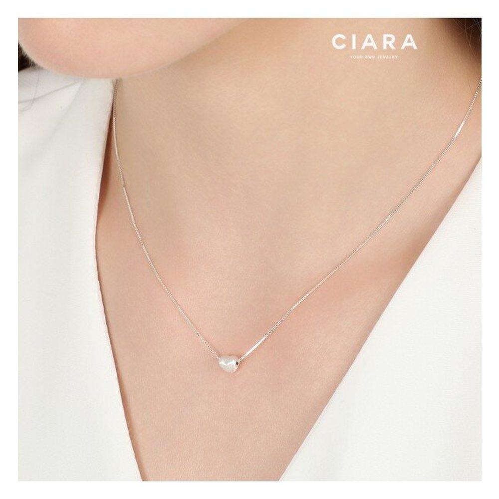 Ciara 92.5 Silver Pordenone Cuore Graffiato Necklace