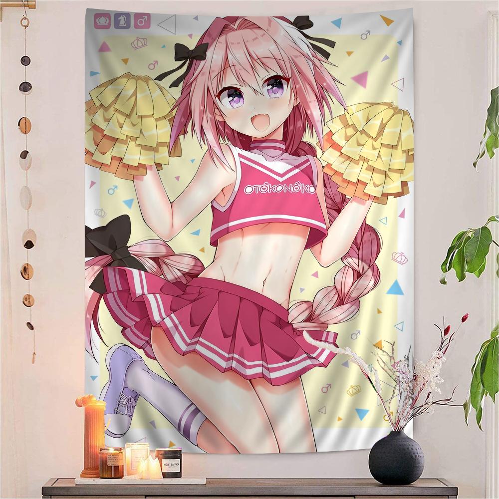 Fate Apocrypha Astolfo Anime Tapestry Hippie Flower Wall Carpets Dorm Decor Cheap Hippie Wall Hanging