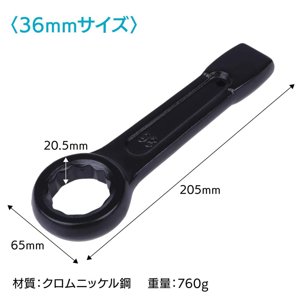 ENN LLC Open End Impact Spanner for Faucet Seized Bearings Wrench, Wrench, Bolts, (36mm)