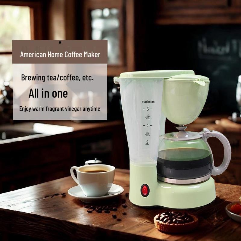 Compact Semi-Automatic Drip Coffee Maker with High Borosilicate Glass Pot
