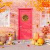 Halloween Autumn Artificial Plant Wreath Home Decoration Faux Flower Door Hanging Photography Props (Bagged, 1 wreath)