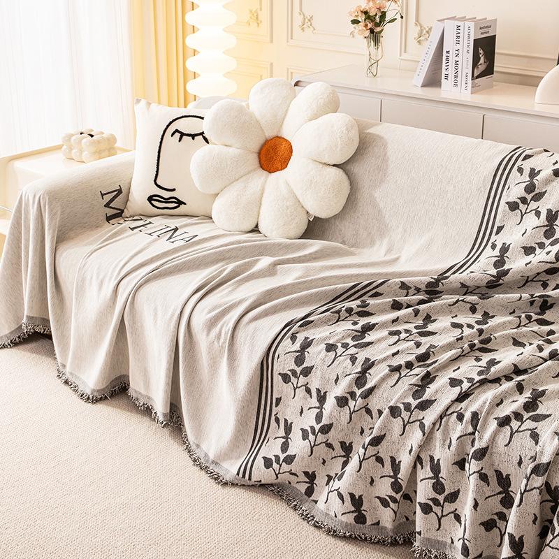 Chenille Kratzschutz Sofa Handtuch Nordisch Minimalistischer Stil Sofaüberwurf Stoff Staubdicht All-Inclusive Universeller Sofaüberwurf Kissen