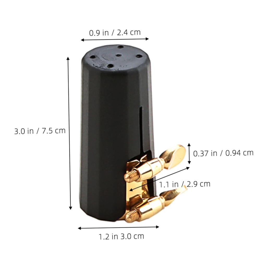 Abaodam Saxophone Ligature Mouthpiece Cap Set, Black, Metal, Alto Saxophone Cap Clip, Musical Instrument Accessory, Playing, Practice, Replacement