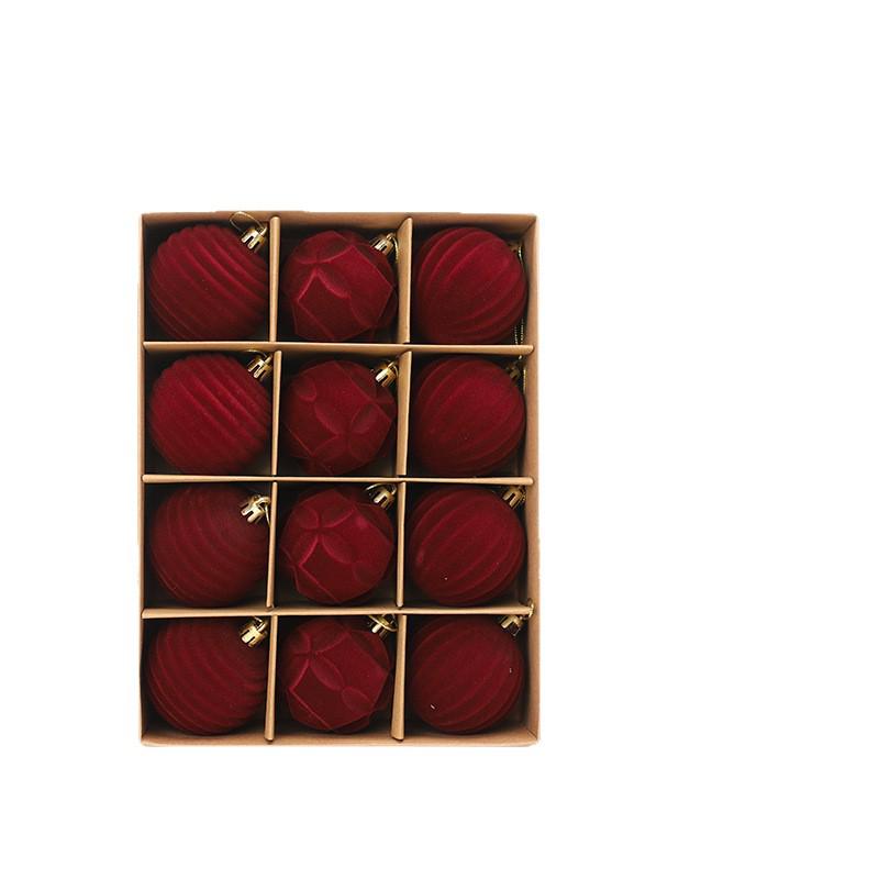 2026 New Style Flocked Christmas Tree Ornament Ball Set
