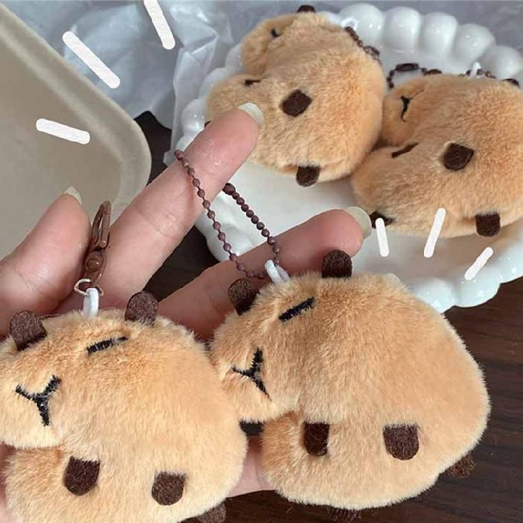 Realistic Capybara Plush Keychain Accessory Sound Making Keyring Adds Personality To Bags And Keys Soft And Fun