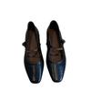 Cowhide version~ French retro word with Mary Jane shoes women's leather flat-bottomed temperament comfortable shallow mouth single shoes small leat