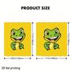 Smiling Frog Shower Curtain – Cute Green Cartoon Reptile On Yellow, Waterproof Polyester, Kids & Family Bathroom Decor