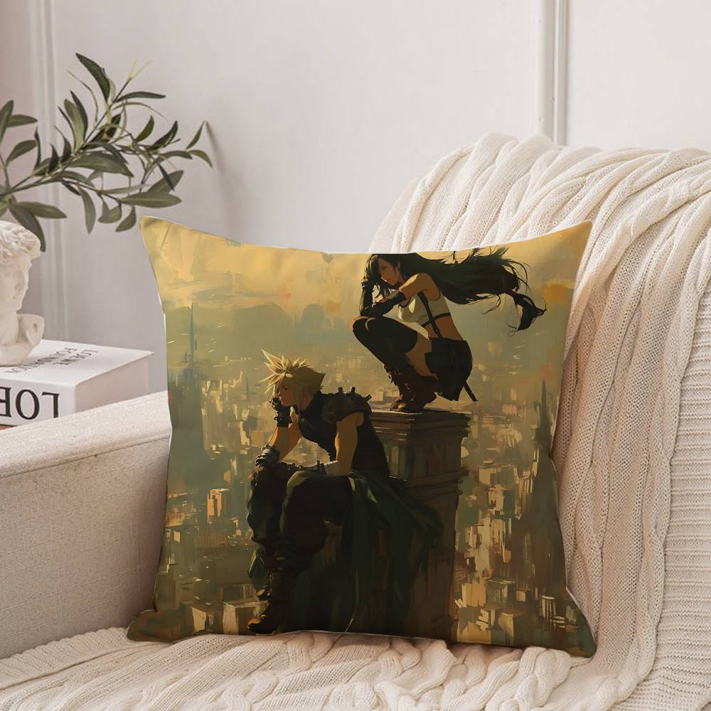 F-Final F-Fantasy VII Pillow Case Home Decor Throw For Sofa Bed Car Room Decor Gift Idea